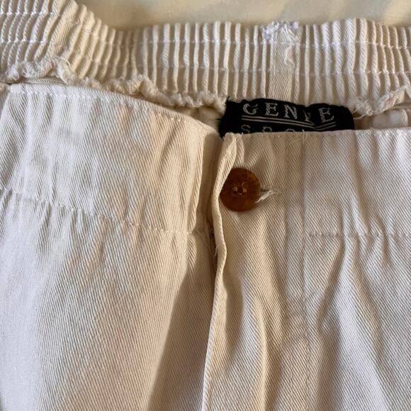 NWT Vtg Y2K 2000s High Rise White Pleat Front Stretch Waist Shorts Plus Sz 24 - Picture 2 of 10